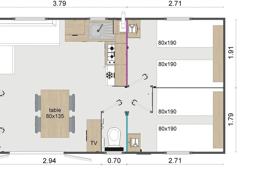 Mobilhome 6 personnes - PREMIUM 31 m² 5