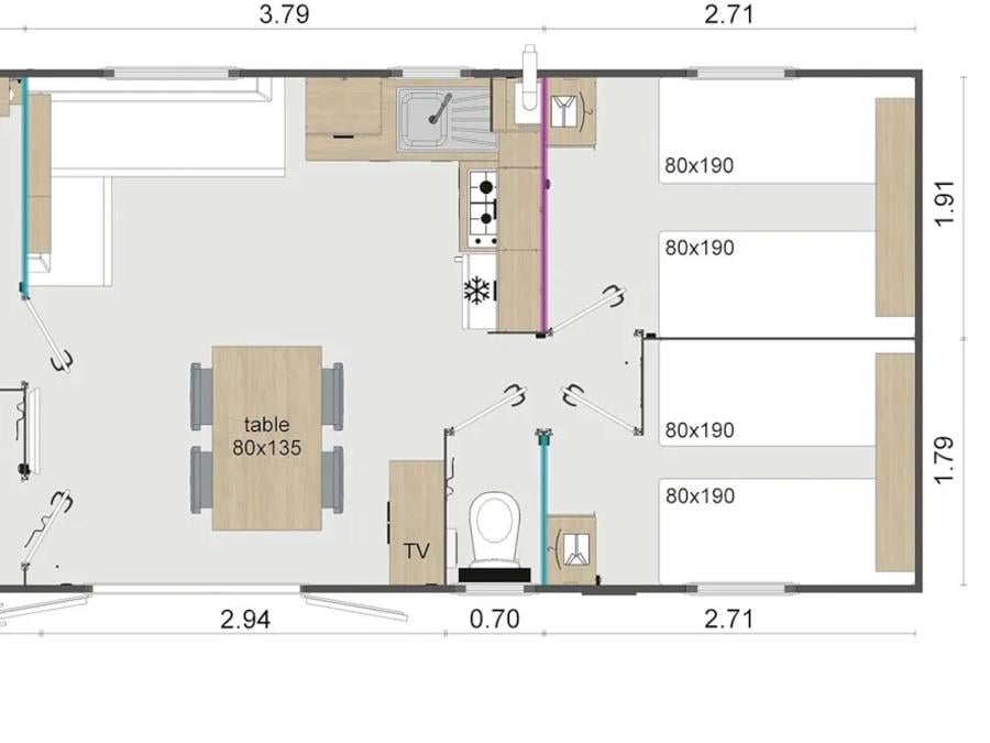 Mobilhome 6 personnes - PREMIUM 31 m² 3
