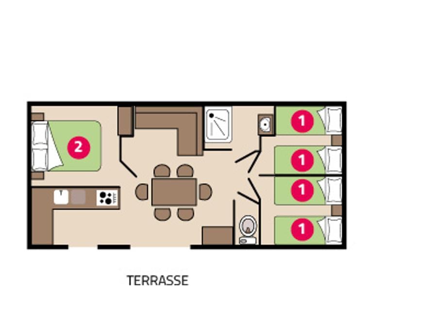 Mobilhome 6 personnes - Mobil-home Famille 6 personnes 3