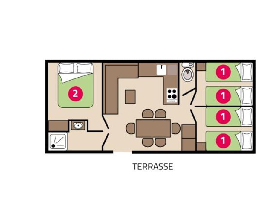 Mobilhome 6 personnes - Famille Clim 2
