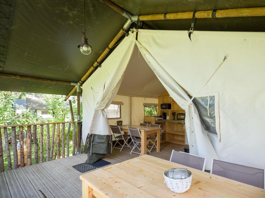 Tente 5 personnes - Tente Insolite Premium Safari 2 ch. - Avec sanitaires 1