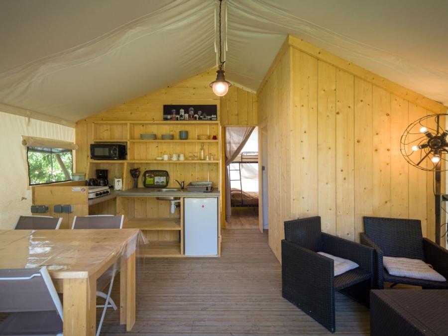 Tente 5 personnes - Tente Insolite Premium Safari 2 ch. - Avec sanitaires 4