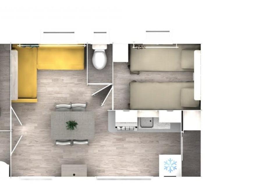Mobilhome 4 personnes - Cottage Premium 2 chambres + TV + Terrasse 1