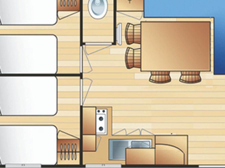 Mobilhome 6 personnes - PLUS 3 chambres 6