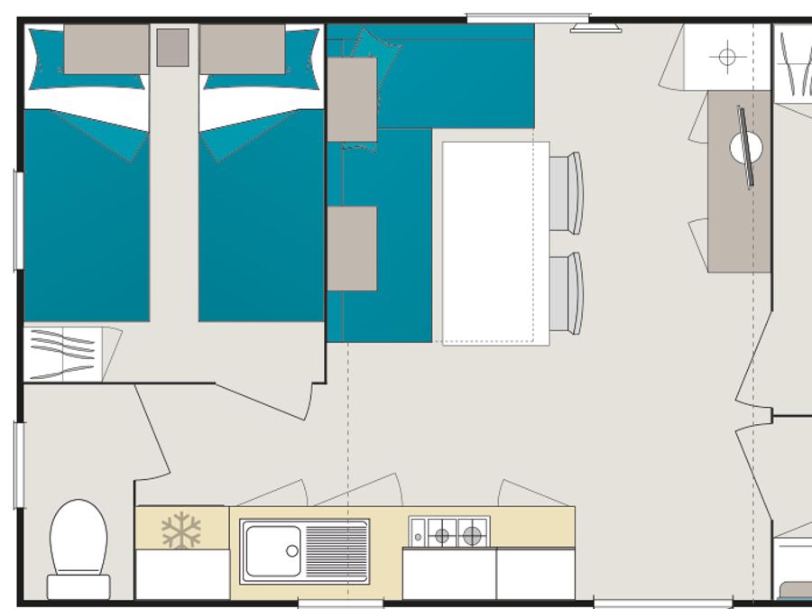Mobilhome 4 personnes - AZUR 2 chambres 7
