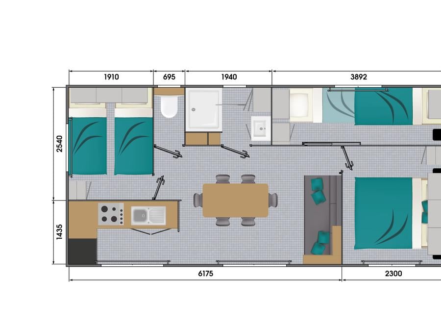 Mobilhome 6 personnes - Grand Large Confort 34m² - 3 chambres 6