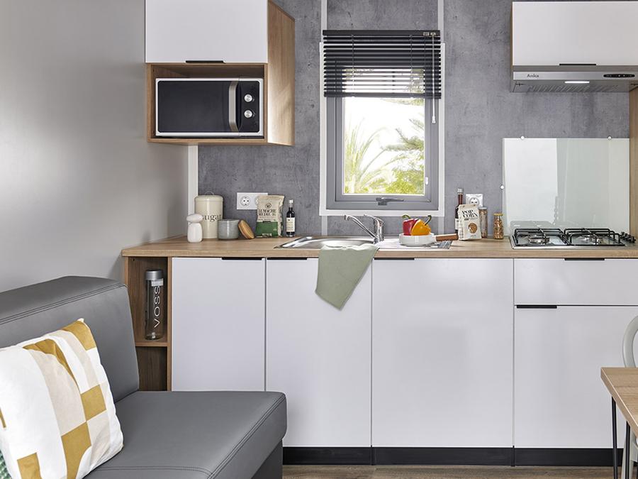 Mobilhome 4 personnes - Mobil home Premium 2 chambres 32m² + Terrasse semi-couverte + 2 salles de bain 9