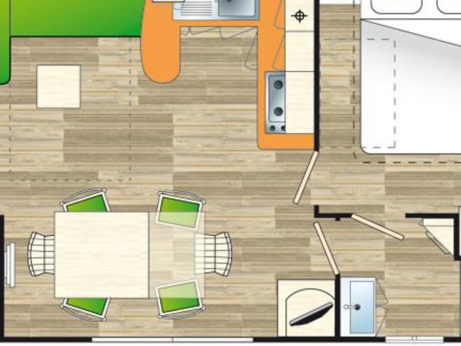 Mobilhome 6 personnes - Standard 3 chambres 34m² + Terrasse non couverte 4