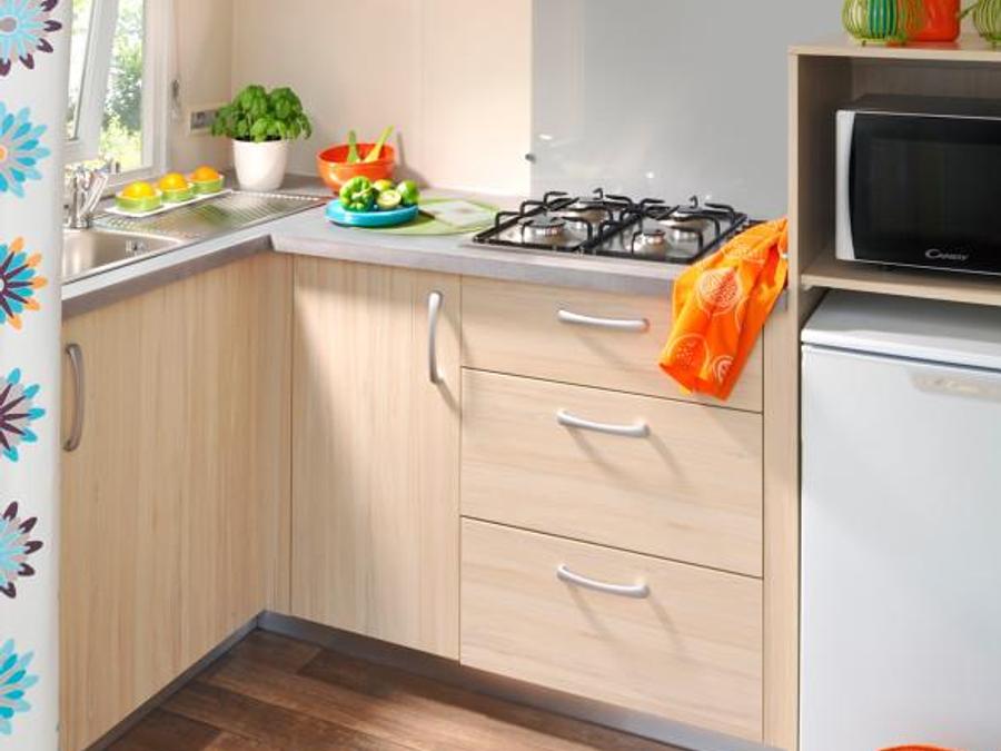 Mobilhome 4 personnes - Mobil home Premium 2 chambres 27-32m² + Terrasse semi-couverte + TV + LV (samedi) 3