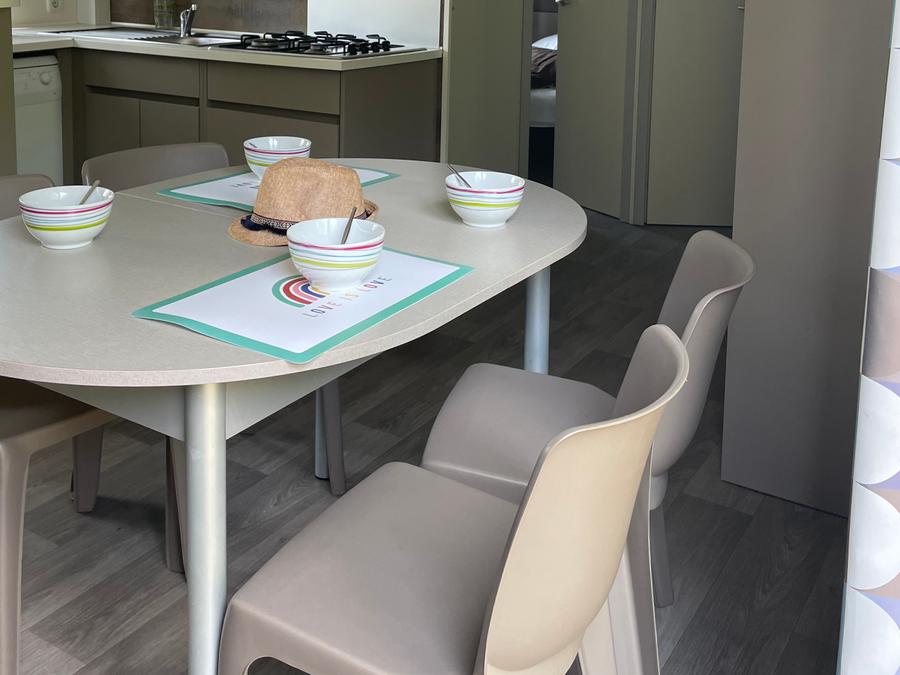 Mobilhome 8 personnes - Mobil home Premium 4 chambres 40m² + Terrasse semi-couverte + TV + LV 1