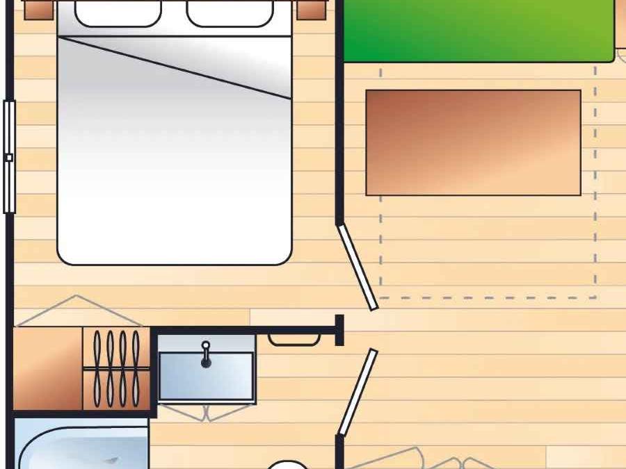 Mobilhome 2 personnes - 18 m² - 1 chambre (Pour un couple) 6