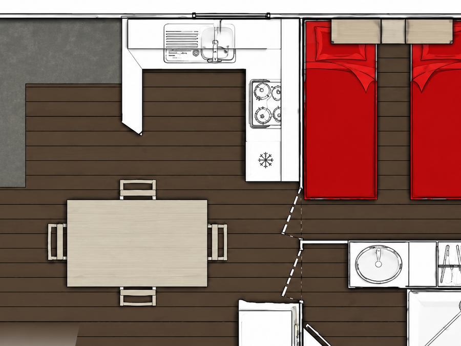 Mobilhome 6 personnes - Grand Large - 2 chambres 1