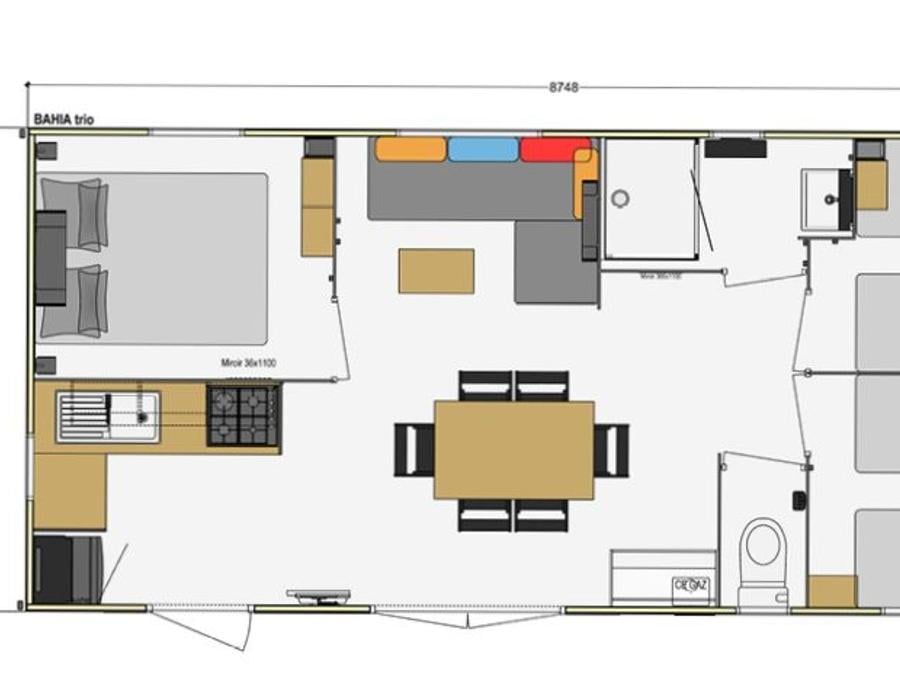 Mobilhome 6 personnes - Familial - 32m² - 3 chambres 6