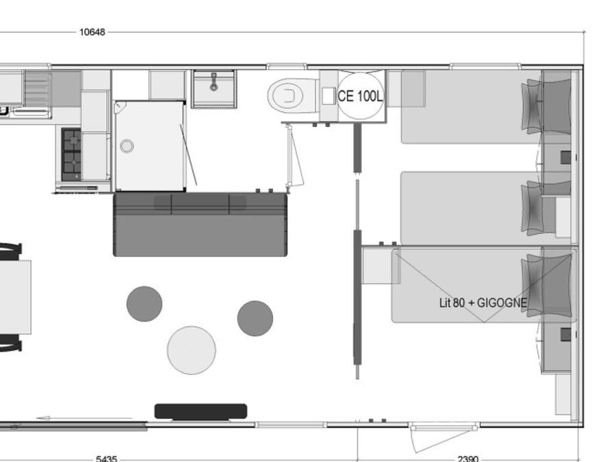 Mobilhome 6 personnes - Mobil-home Atlantique SPA - 40m² - 3 chambres 6