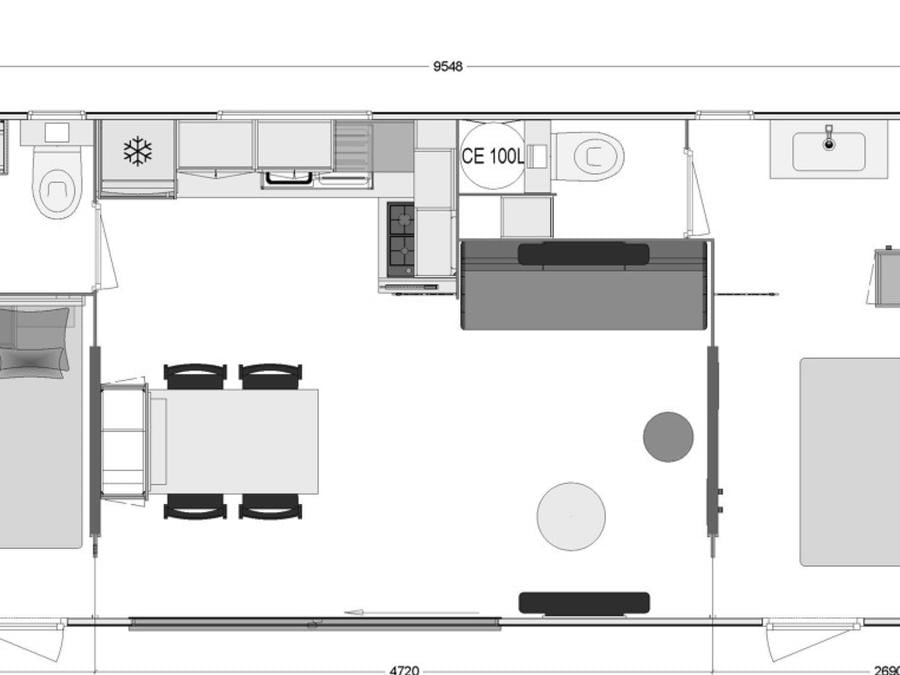 Mobilhome 4 personnes - Mobil-home Atlantique - 36m² - 2 chambres 5