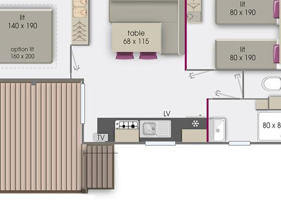 Mobilhome 4 personnes - Rapidhome Alizé 80 (samedi) 2