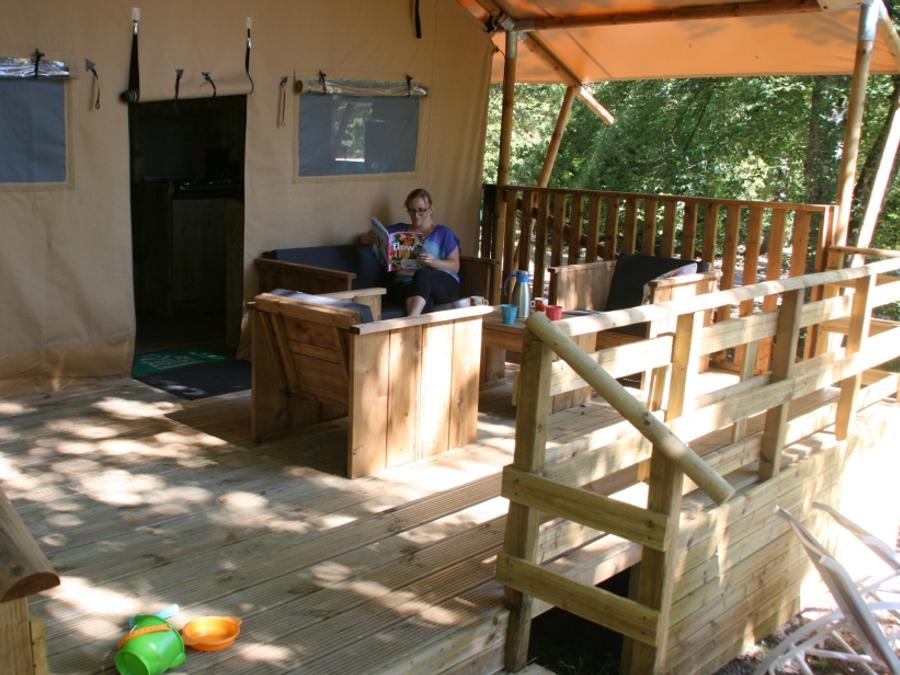 Tente en toile et en bois 5 personnes - SAFARI WOODY (sans sanitaires) 0