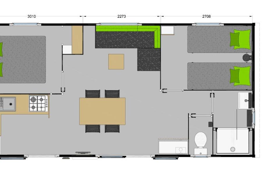 Mobilhome 4 personnes - 2 chambres - CONFORT 9