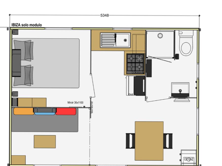 Mobilhome 2 personnes - 1 chambre 3