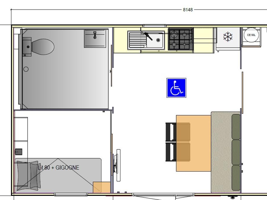 Mobilhome 4 personnes - 2 chambres - Personne à Mobilité Réduite 6