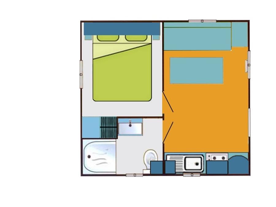 Mobilhome 3 personnes - Equilibre 1 chambre 2/3 personnes 5