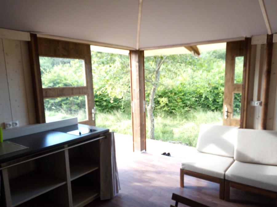 Tente en toile et en bois 5 personnes - LODGE BALI CONFORT + 5