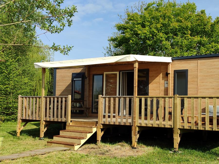 Mobilhome 6 personnes - Cottage Privilège 40m2 (3 chambres, 2 sdb) +climatisation + terrasse 11