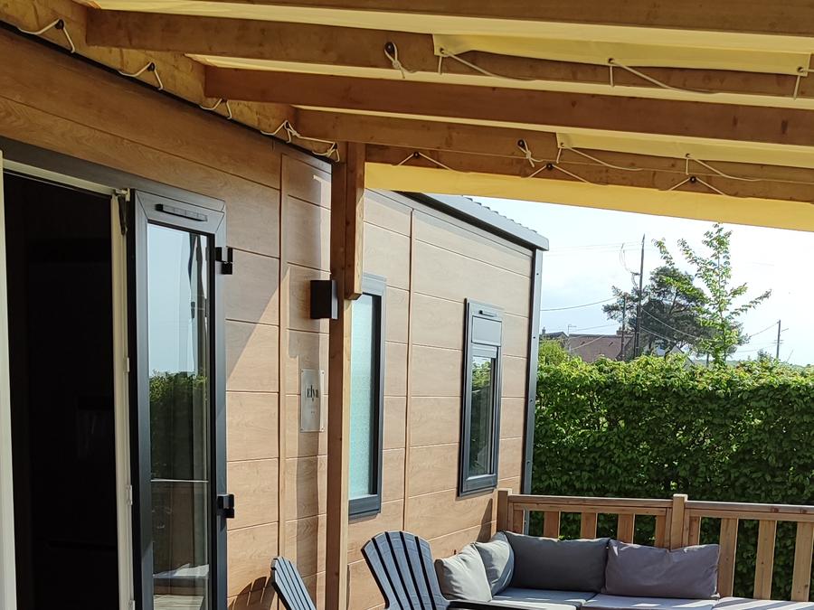 Mobilhome 6 personnes - Cottage Privilège 40m2 (3 chambres, 2 sdb) +climatisation + terrasse 12