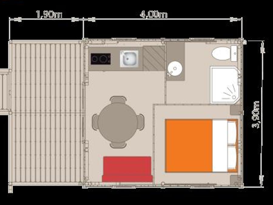 Tente en toile et en bois 2 personnes - Lodge Africa 1 chambre 11