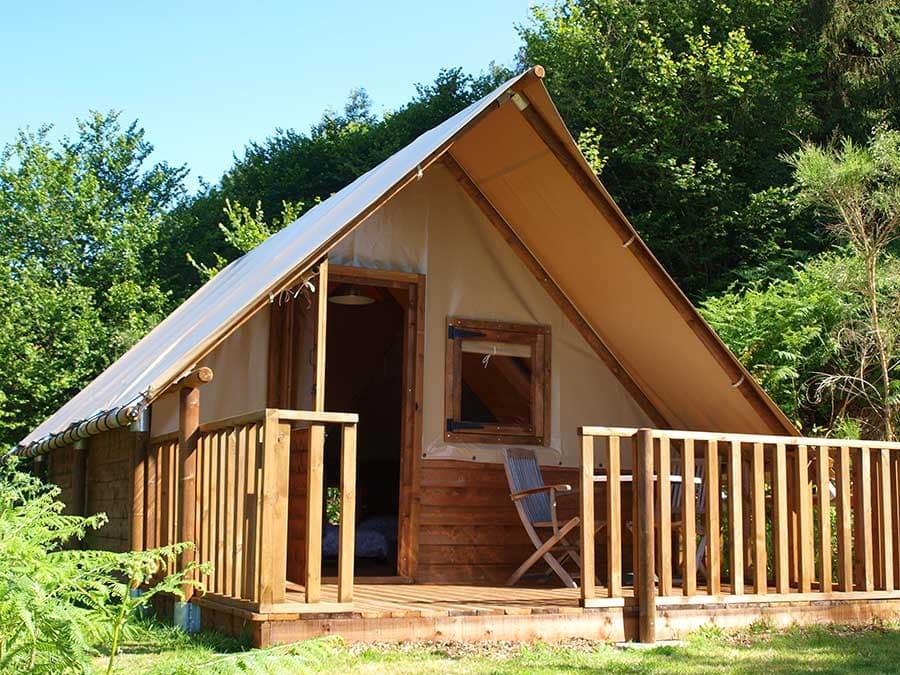 Tente en toile et en bois 4 personnes - Lodge Breizh Koban CONFORT 19m² (sans sanitaires) (2ch-4pers) + Terrasse semi-couverte 10m² 0