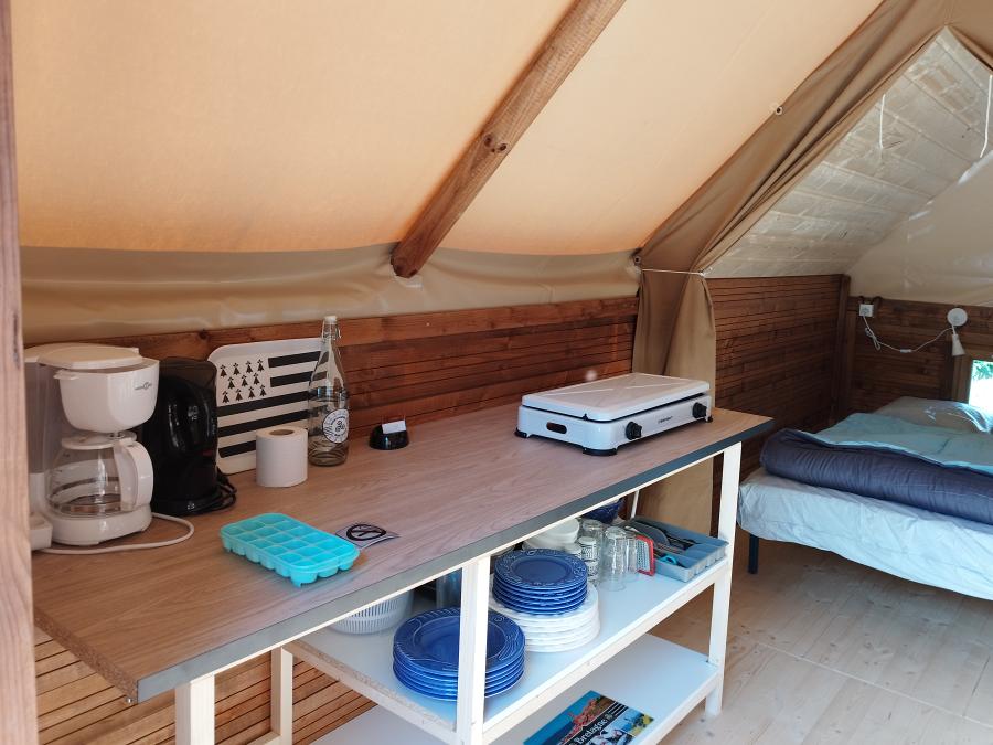 Tente en toile et en bois 4 personnes - Lodge Breizh Koban CONFORT 19m² (sans sanitaires) (2ch-4pers) + Terrasse semi-couverte 10m² 1