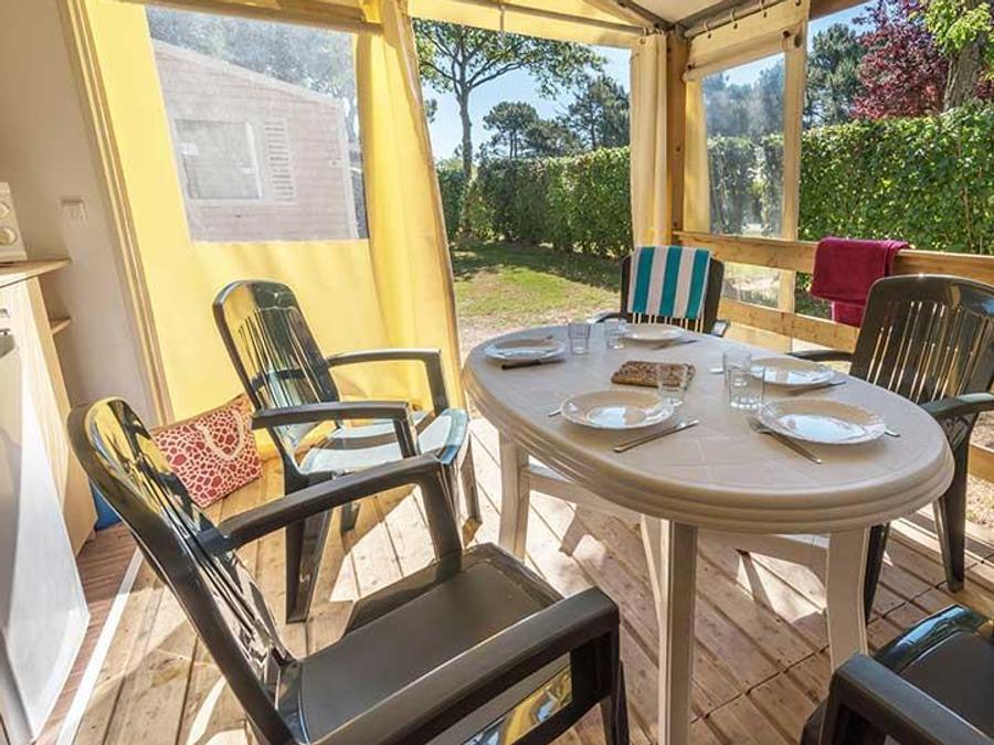 Bungalow toilé 5 personnes - MINI 21-2 (Tithome) >10ans - SANS SANITAIRE - maxi 4 adultes (lits superposés) - 2 chambres, environ 21m² 4