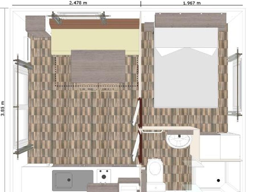 Mobilhome 2 personnes - CLASSIC 18-1 >10ans - maxi 2 adultes - TV, 1 chambre, environ 18m² 5