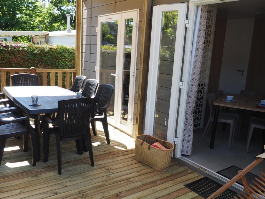 Mobilhome 8 personnes - CONFORT 34-3 - maxi 6 adultes - TV, 3 chambres (lit 160*200), environ 34m², 2 chiliennes 1
