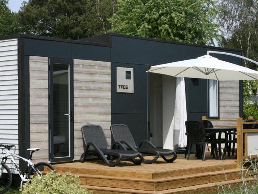Mobilhome 5 personnes - CONFORT 35-2-2 (Mobil-home Taos) - TV, 2 ch + 2 sdb (lits superposés), env 35m² - MAX 4 ADULTES / 0