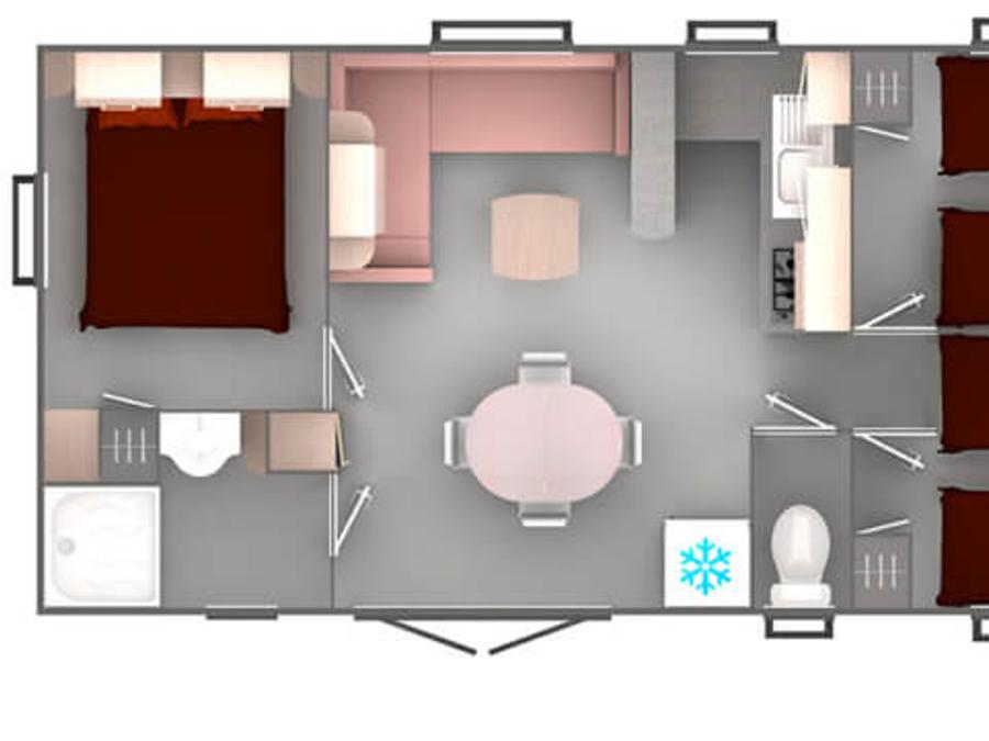 Mobilhome 6 personnes - Mobil-Home Confort Genêt - 3 ch. - TV 7