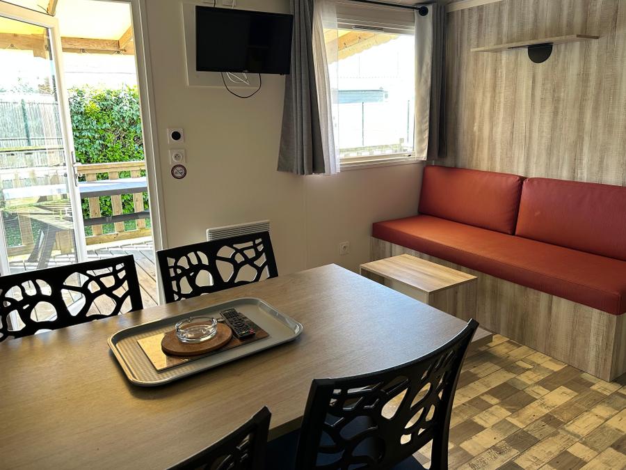 Mobilhome 4 personnes - Mobil-home Confort VENUS 22m² - 2 chambres + terrasse semi couverte 9m² 7