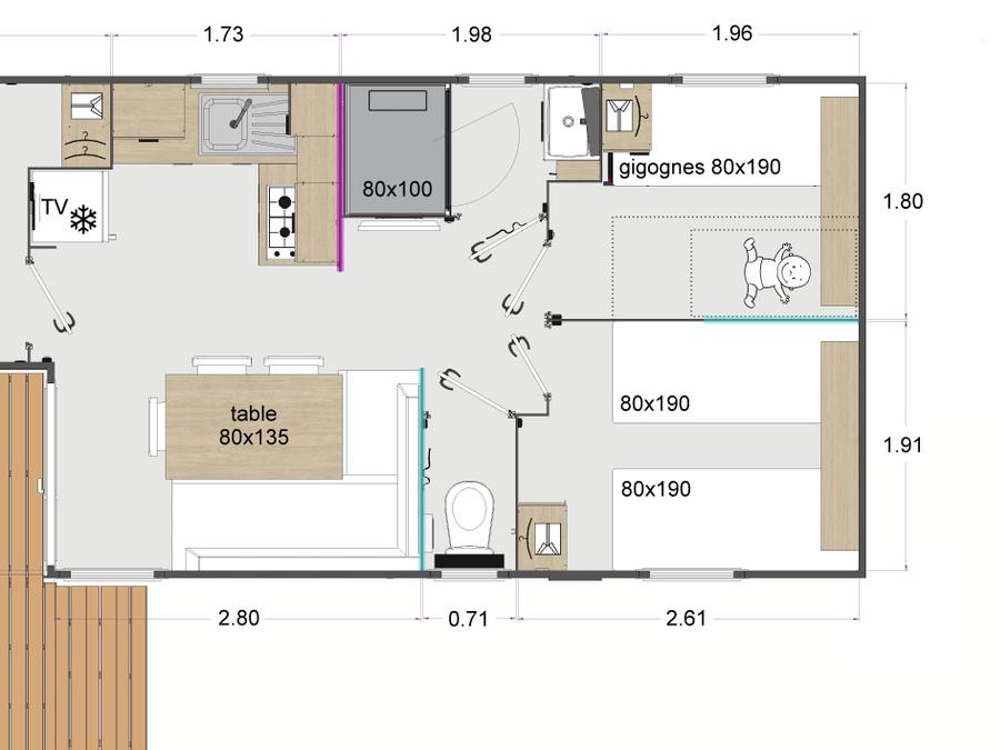 Mobilhome 6 personnes - Confort Terrasse Côté Mer 13