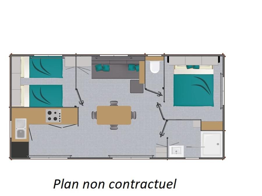 Mobilhome 4 personnes - Grand Large 30m² (2 chambres) + terrasse 9