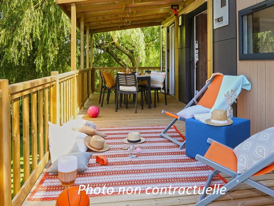 Mobilhome 6 personnes - Mobil-home Taos 40m² (3 chambres 2 SDB) + terrasse au bord de l'étang 7