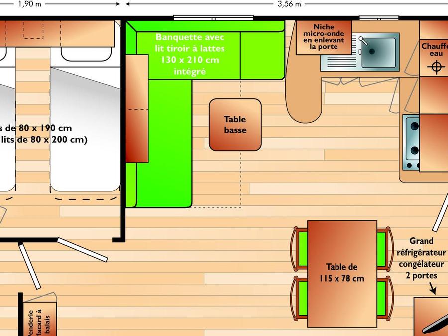 Mobilhome 4 personnes - Cottage 2 chambres - 31 m² 9