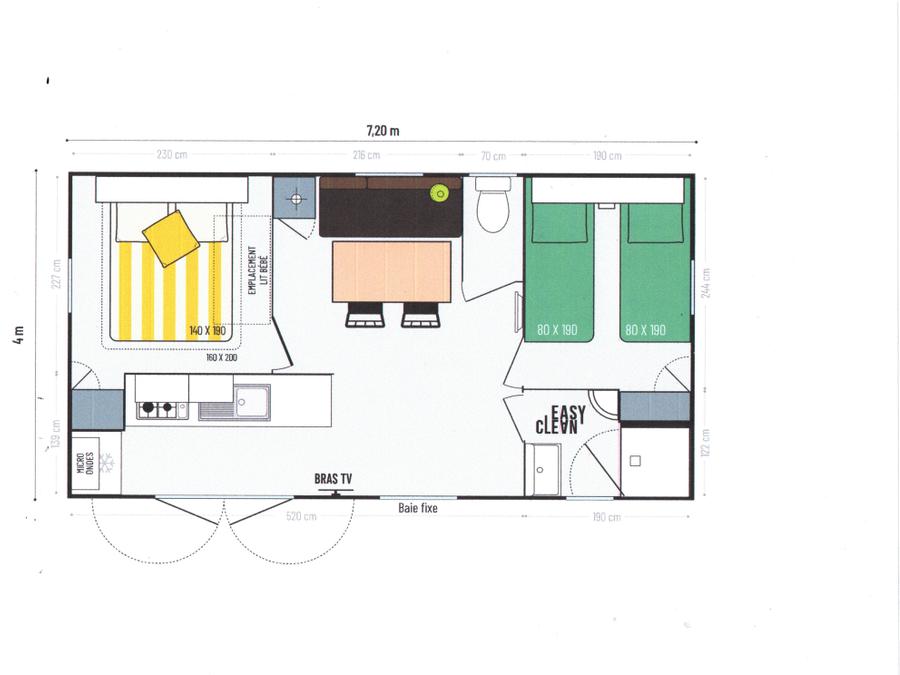 Mobilhome 4 personnes - Nouveau Cottage 2 chambres - 26 m² 11