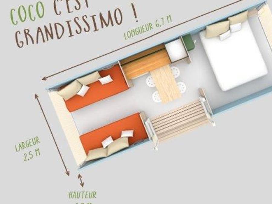 Bungalow toilé 4 personnes - COCO SWEET sans sanitaire 6