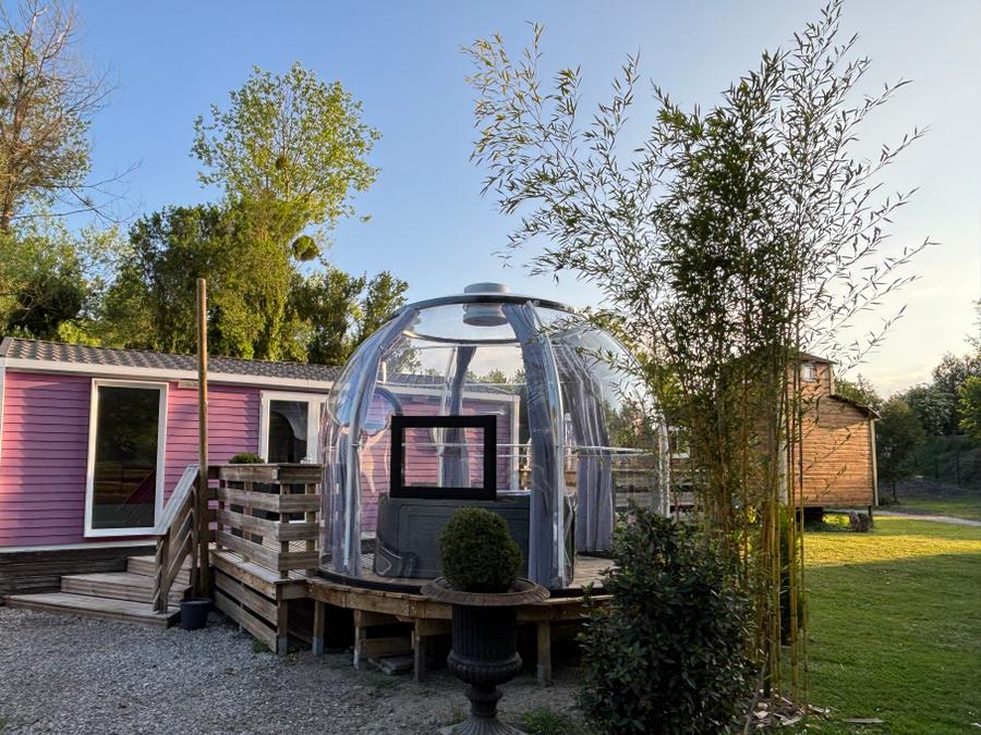 Mobilhome 2 personnes - 13-La Folle entreprise 32m2 (2ch - 2/6pers.) + Jaccuzzi + Lits faits + serviette + kit boissons + TV - prix pour 2 personnes 0