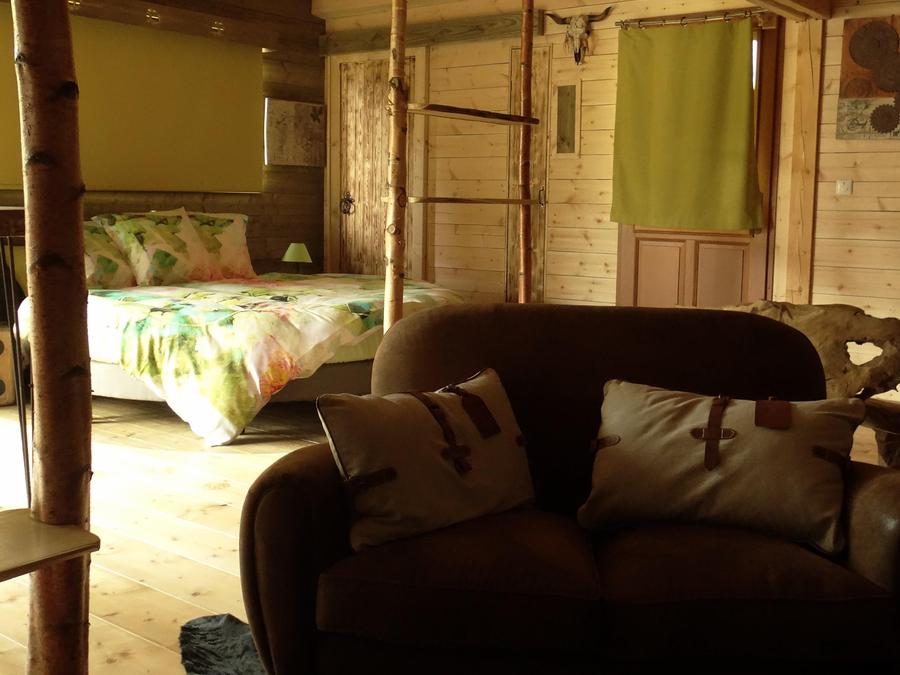 Chalet 2 personnes - Cabane du GRIZZLI (Lit rond, douche italienne) 9