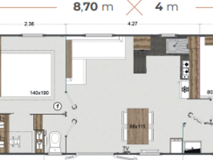 Mobilhome 4 personnes - LA PARNASSIE DES MARAIS Parcelle 57- 2 chambres 7