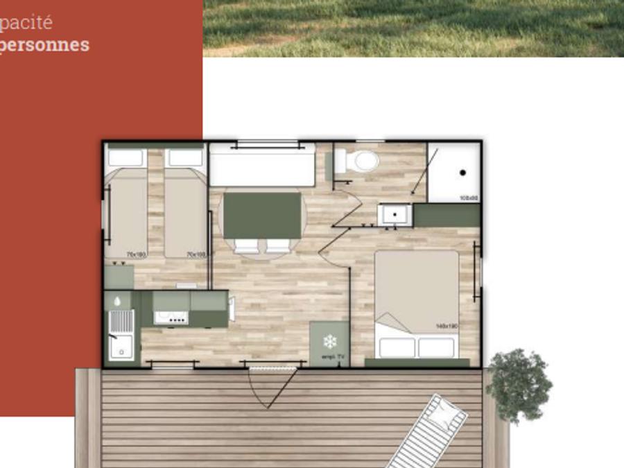 Mobilhome 4 personnes - LA POTENTILLE DES MARAIS Parcelle 3 - 2 chambres 8