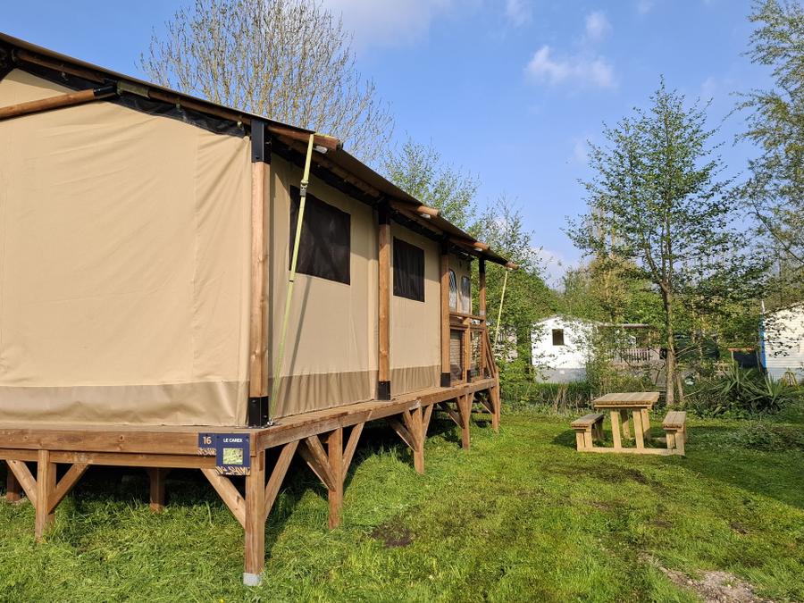 Tente en toile et en bois 5 personnes - LODGE LE CAREX Parcelle 16- 2 chambres 5 couchages 3