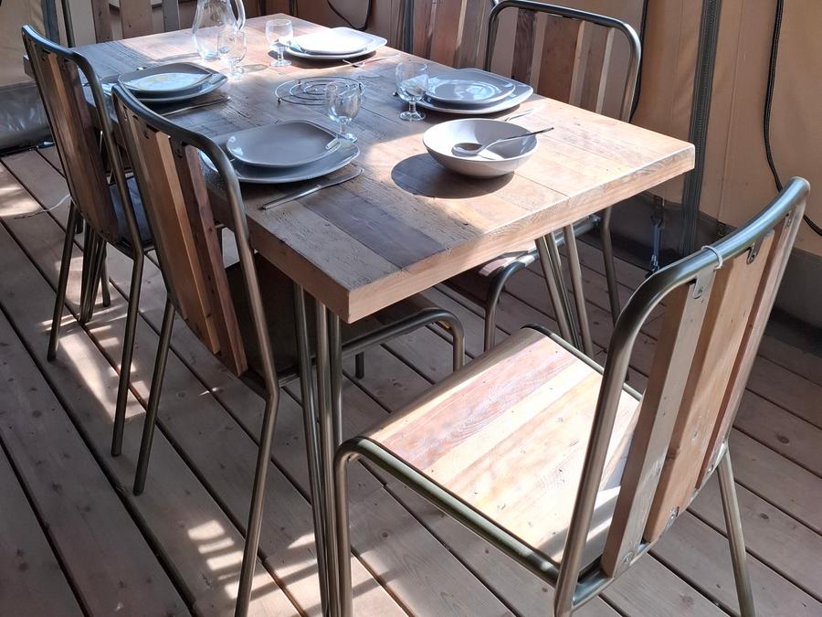 Tente en toile et en bois 5 personnes - LODGE LE CAREX Parcelle 16- 2 chambres 5 couchages 5