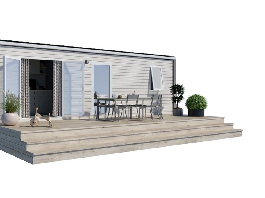 Mobilhome 4 personnes - MOBIL HOME CONFORT + SAM 2 chambres plaque induction lave-vaisselle, sèche-cheveux grillepain bouilloire télévision refrigerateur 0